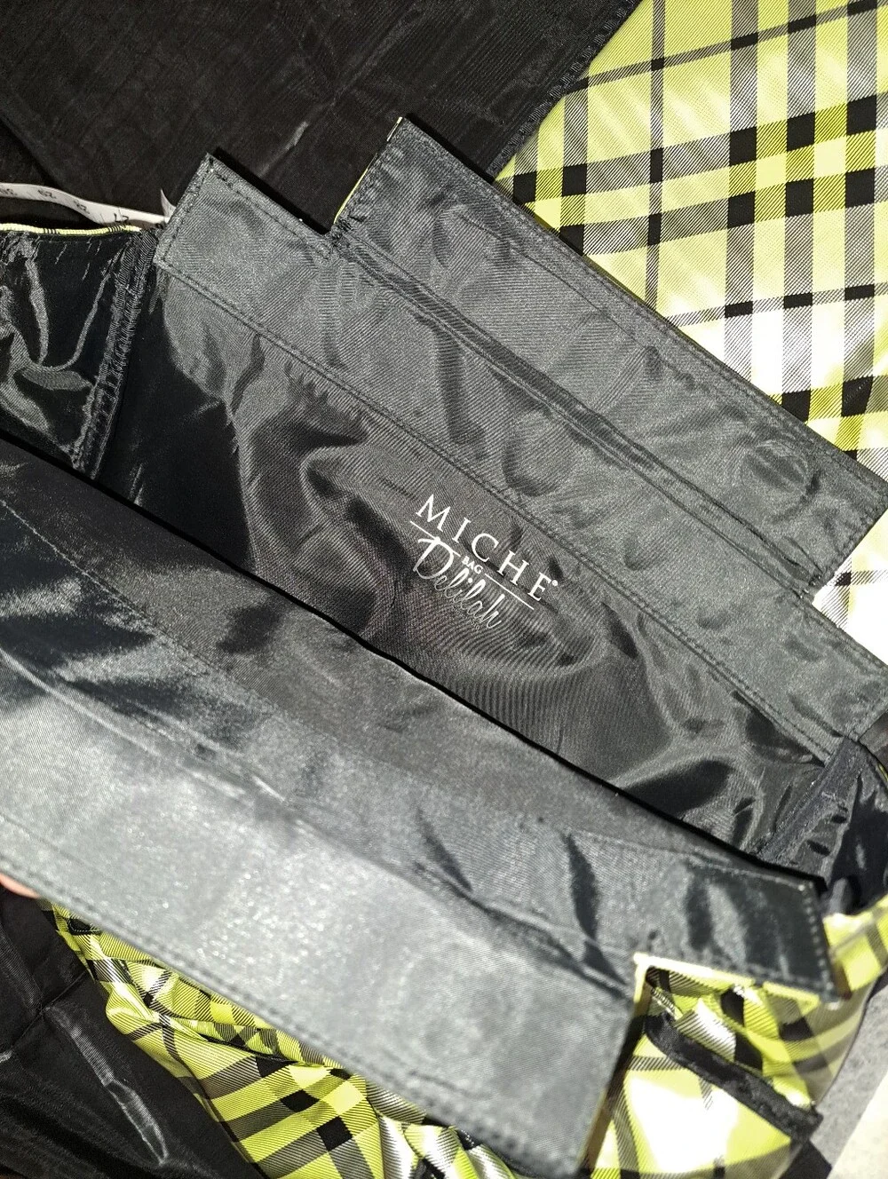 Miche Plaid Tote in Yellow and Black